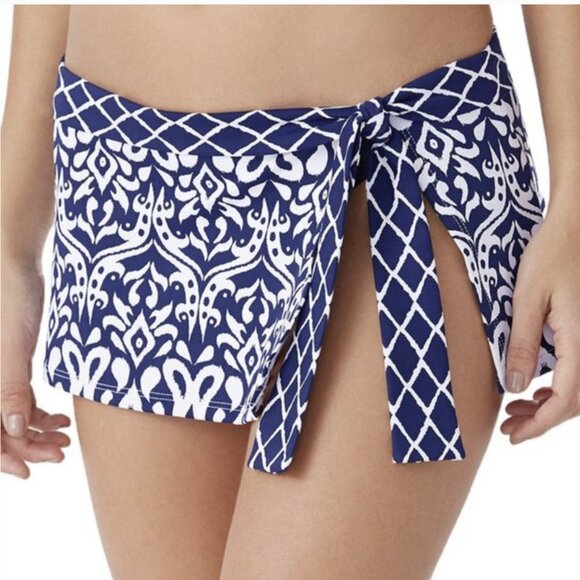 Tommy Bahama Other - Tommy Bahama Skirted Hipster Swim Bottom XL in "Mare Navy Ikat Diamonds" Print